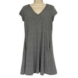 Current Elliott V Neck Trapeze Dress 2 Medium Large Heather Gray Pockets T Shirt
